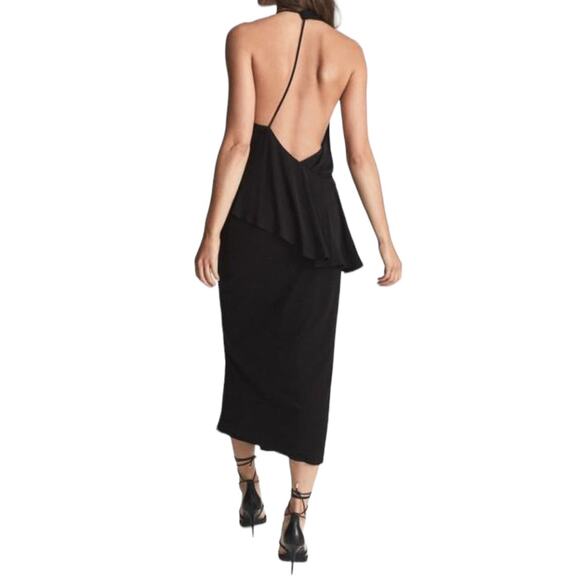 Reiss Dress Xena strappy open back cocktail black size 6 - Picture 11 of 11